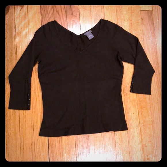 Ann Taylor Tops - Anne Taylor v-neck 3/4 sleeve petite shirt brown